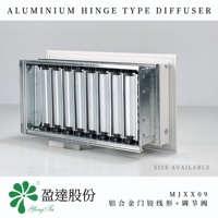 Diffuseur linéaire de type charnière en aluminium MJXX09 avec registre d'aération réglable, grille d'aération de plafond blanche