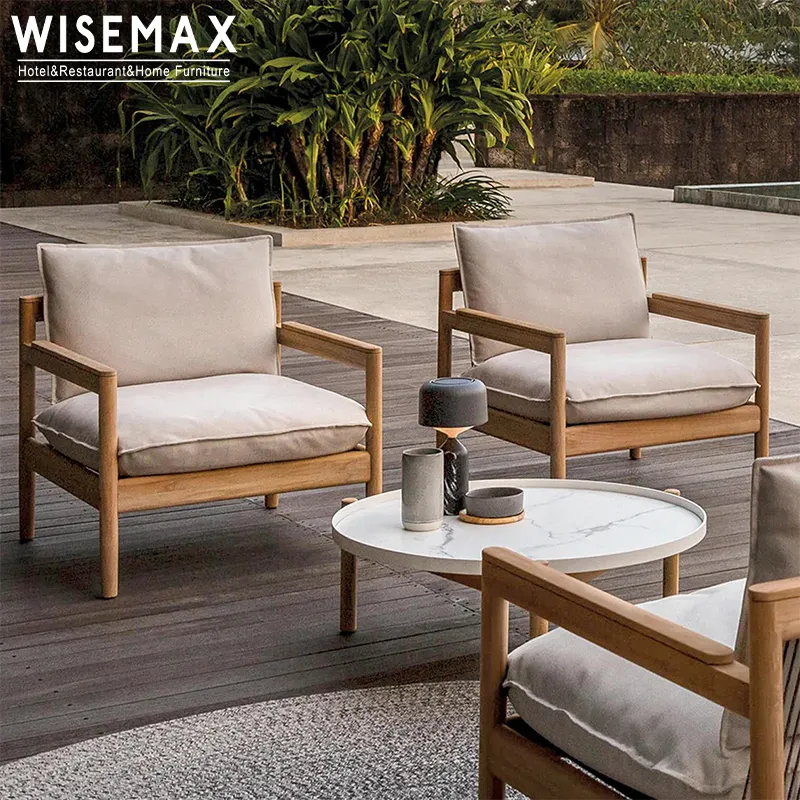 Wisemax Meubels Moderne Luxe Tuinmeubelen Set Massief Teakhout Een Stoel En Twee Zits Bank Voor Hotel Villa Resort