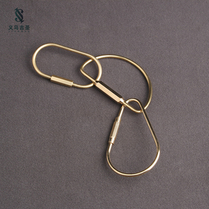 Custom brass keychain metal key ring screw lock carabiner