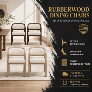 [Expédié depuis les États-Unis] <span class=keywords><strong>Chaise</strong></span> de salle à manger avec cadre en bois et dossier rembourré, 2 couleurs, lot de 2, livraison rapide depuis les États-Unis, MOQ : 1 lot - Product Image 1