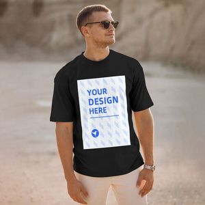 Personnalisé Hommes 180g Coton À Manches Courtes O-Neck T-Shirt Street Wear Conception Vierge DIY Impression Numérique Logo Tissé Tissu Stock US - Product Image 2