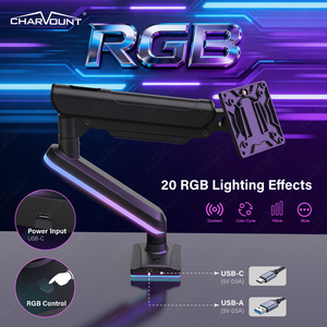 ขาตั้งจอคอมพิวเตอร์แบบแก๊สสปริง รองรับจอคู่ ปรับระดับได้ ใช้ได้กับจอ LCD สีดำ พร้อมระบบจัดการสายเคเบิล - Product Image 4