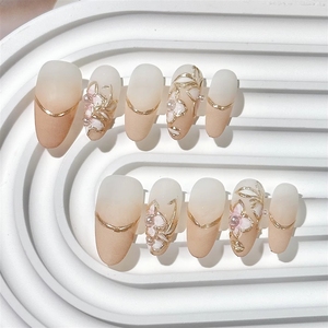 Ongles à presser 100% faits à la <span class=keywords><strong>main</strong></span>, de haute qualité, prix de gros, forme amande et cercueil, très demandés, pour nail art, 10 pièces - Product Image 2