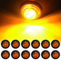 Feux latéraux ronds de 3/4 pouces à 3 LED pour camion, remorque, bateau, IP68, 12V 24V, étanches, feux de signalisation, feux tout-terrain