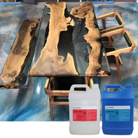 Résine époxy cristalline au prix le plus bas, 3:1, résine époxy transparente à couler profondément et durcisseur pour la fabrication de tables en rivière