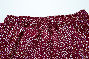 Venta al por mayor, precio de fábrica de moda falda Irregular de contonearse dobladillo blanco Polka Dot rojo Falda Mujer - Product Image 4
