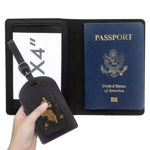 Set Personalizzato di Etichetta per Bagagli con Logo Dorato e Porta Passaporto <span class=keywords><strong>in</strong></span> <span class=keywords><strong>Pelle</strong></span> PU - Product Image 6