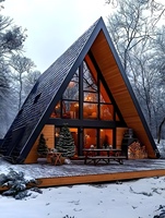 Cymdin – Maison conteneur modulaire triangulaire en acier, type A-Frame, préfabriquée, moderne, économique, kit maison, hôtels, bureaux, bâtiments résistants au vent