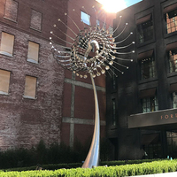 Sculpture d'énergie cinétique en acier inoxydable de grande taille pour la décoration extérieure