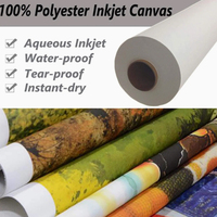 Rouleau de toile polyester économique finition mate pour encres aqueuses et éco-solvant – Idéal pour projets artistiques à petit budget