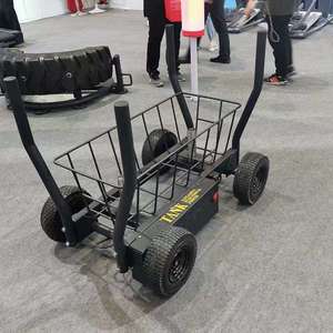 Wholesale Custom Push Pull Sled Cart With Basket 8‑Gear Resistance Adjustable Home Gym Outdoor Grass <b>Strength</b> <b>Training</b> Equipment - Product Image 2