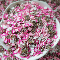 1KG DIY Craft Slime Sprinkles Valentine Day Polymer Clay Slices Pink Heart Love Bear Mixture Polymer Clay Sprinkles