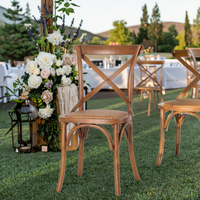 Chaise de Salle à Manger en Métal de Luxe Économique YWJ pour Mariage, Chaises de Salle à Manger pour Cafétéria avec Dossier Croisé en Bois, Chaises de Restaurant en Bois