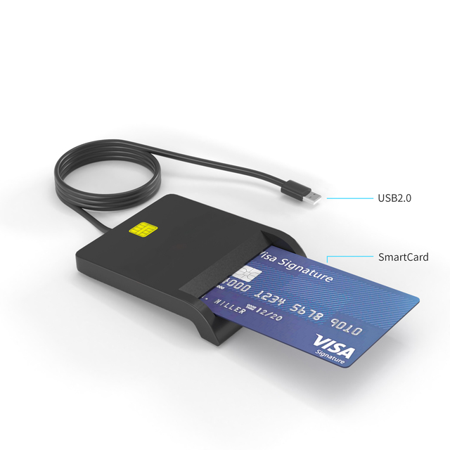 Smart Chip Card Reader USB Smart Card Reader for Debit Credit Cards