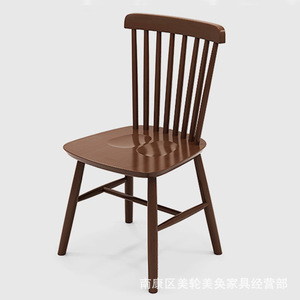เก้าอี้ไม้จริงสไตล์วินด์เซอร์ สีไม้ธรรมชาติ สำหรับใช้ในร่ม/โรงแรม - Product Image 4
