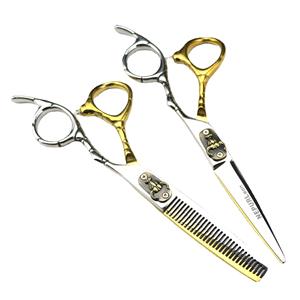 Tijeras de Peluquería FNT-11 Nepson de 6.0 Pulgadas, Estilo Cabeza de Vaca, Planas y Dentadas, Color Blanco, Dorado, Negro, Azul 05-5 - Product Image 5