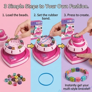 <span class=keywords><strong>Machine</strong></span> de fabrication de bracelets en forme de cœur AiJH, ensemble de bijoux <span class=keywords><strong>avec</strong></span> 216 perles, kit de fabrication de bracelets, bricolage, arts et artisanat, jouets pour enfants - Product Image 4