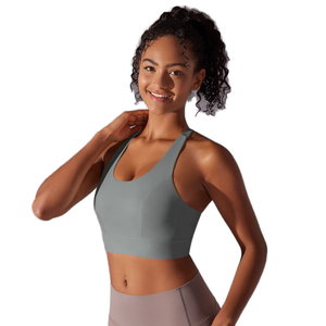 Soutien-gorge de sport pour femme, rembourré, sans couture, extensible, respirant, séchage rapide, pour fitness et gym, personnalisable, vente en gros, ajustable, simple, haute performance - Product Image 3