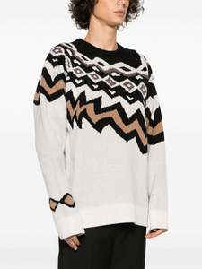 Suéter de cuello redondo de punto estampado de moda nuevo de alta calidad personalizado suéter de manga larga para hombre - Product Image 2