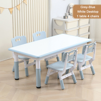 Table d'étude Graffiti et 4 chaises ensemble meubles de garderie pour enfants haute réglable pour l'école table pour tout-petits avec tabouret