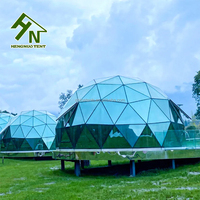 2025 grand luxe verre clair haute qualité extérieur luxe glamping Igloo verre dôme tente pour complexe avec salle de bain