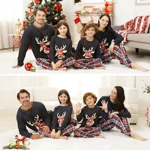 Pijamas de Natal para Família, Conjuntos Personalizados para Pais e Filhos em Algodão com Estampa, Manga Longa, Roupas Confortáveis e Respiráveis para o Natal - Product Image 4