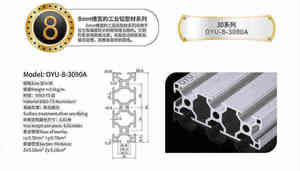 Mẫu <span class=keywords><strong>3090</strong></span> ép đùn công nghiệp Cấu trúc khung nhôm hồ sơ 100mm - Product Image 2