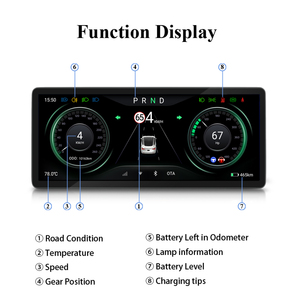 Salpicadero del coche 5G + 2,4G doble banda WIFI 4 + 64G reproductor de vídeo del coche para el modelo 3/Y panel de instrumentos pantalla navegación GPS Carplay - Product Image 5