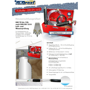 KIT DI PROVA PER COLLEGAMENTO DOMESTICO DA NW 75 A 150, ADATTO PER TEST DI ARIA E ACQUA SECONDO DIN EN 1610. - Product Image 2