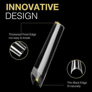 <span class=keywords><strong>Ongles</strong></span> en gel français doux personnalisés avec logo OEM d'usine, demi-couverture, forme cercueil, 500 pièces en gros pour extensions acryliques - Product Image 5