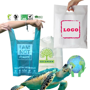 Bolsa de plástico semitransparente gruesa con logotipo personalizado, bolso de mano para ropa, regalos, compras, cumpleaños, fiesta, bolsa de embalaje - Product Image 3