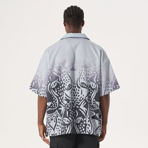 HET033 Áo Phông Đi Biển Ngắn Tay In Hình Dgt Mùa Hè Áo Phông Hawaii Cài Khuy Tùy Chỉnh Cho Nam - Product Image 4