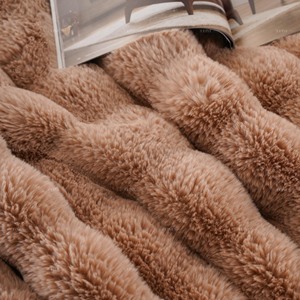 Hot Bán Sang Trọng Đàn Hồi Spandex Ruched Hazel Beige Tie Dye Chính Hãng Mink Sofa Couch Chăn Faux Fur Ném Chăn Cho Mùa Đông - Product Image 5