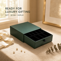 OEM Geschenkbox mit Schiebefach aus Hartkarton, Individuellem Logo, Goldfolienrand und Flockfutter für Schmuckverpackungen