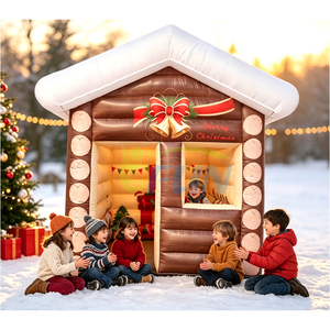 Casa de Jengibre Inflable Gigante de Navidad, Cenador de Santa Claus Inflable, Carpa para Fotos, <span class=keywords><strong>Alquiler</strong></span> para Fiestas Navideñas - Product Image 5