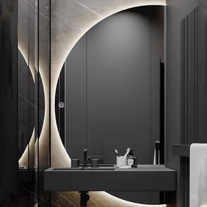 Moderno espejo de <span class=keywords><strong>Baño</strong></span> de hotel montado en la pared con luz LED de media luna inteligente pantalla táctil retroiluminada solución de <span class=keywords><strong>diseño</strong></span> gráfico iluminado - Product Image 6