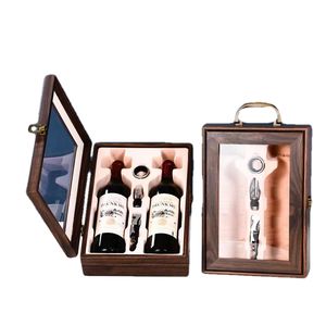 מותאם אישית חבילה כפולה יין אדום קופסת מתנה תיבת פסנתר לכה מהגוני ריקה מאהוגאני - Product Image 6
