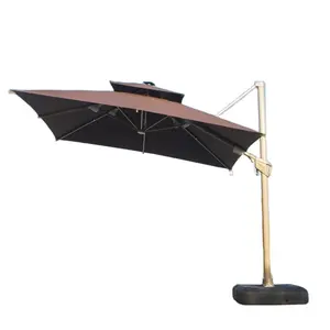 Paraguas de lluvia de lujo de Nueva York paraguas barato al por mayor patrón personalizado con logotipo formas de ocio al aire libre muebles de patio sombrilla