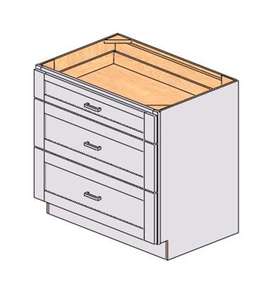 Mobile da Cucina Bianco Stile Shaker Sunique Sydney SW-3DB36, Unità con Cassetti in MDF Moderno - Product Image 1