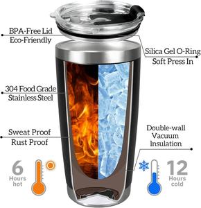 Gobelet de voyage isotherme personnalisé en acier inoxydable avec noms gravés, 16 motifs, 10 couleurs, couvercle et paille, 20 oz, Anniversaire - Product Image 4