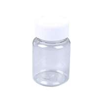 Vente en gros PET en plastique de 15ml 20ml 30ml flacon à pilules transparent avec bouchon à vis blanc