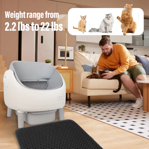 Caja de arena para gatos automática con parte superior abierta, autolimpieza, fácil de limpiar, sin olores, eliminación de residuos, Control por aplicación, bolsas de basura de gran capacidad hechas - Product Image 3