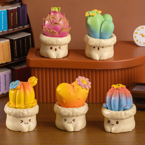 Mini figurines de cactus et de plantes succulentes en résine mignonnes pour décorations paysagères, mini ornements de plantes en pot, accessoires de bricolage - Product Image 2