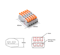 Connecteur de fil à enfoncement rapide - Épissure de câblage universelle pour lampes LED, câbles électriques, bornier compatible 250V AC/DC