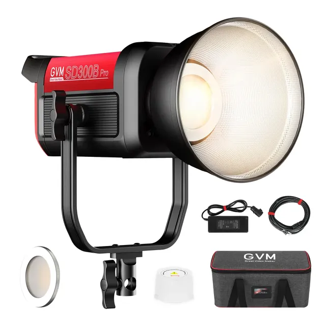 Gvm Pro Sd300b Video Lighting 300w Studio Lights With Bowens Mount Softbox & Stand 2700k~6800k Cri 97+ Continuous Lighting