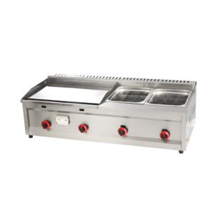 Friteuse professionnelle à double compartiment, plaque chauffante à gaz, grill commercial, comptoir en acier inoxydable, facile à nettoyer, plaque chauffante pour hamburgers et steaks - Product Image 2