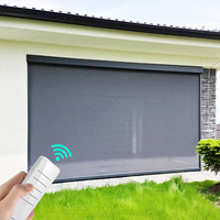 Volet roulant électrique en PVC coupe-vent et imperméable, sur mesure, pour terrasse extérieure, pare-soleil