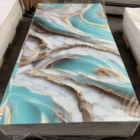 Feuille de marbre en PVC à revêtement UV haute brillance pour panneau mural intérieur