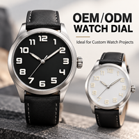 Cadran de montre personnalisé en usine, vente en gros, option bicolore, cadran de montre lumineux avec chiffres arabes pour la modification de marque de montre