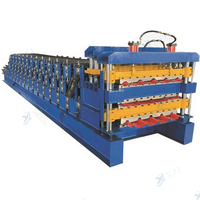 Máquina para Fabricar Láminas para Techos 3 en 1, Máquina Formadora de Rollos de Lámina Metálica Corrugada de Tres Capas, Placa de Hierro IBR, Teja Glaseada